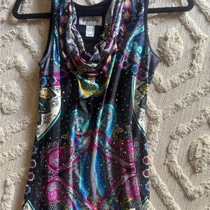 Joseph Ribkoff Black and Multicolor Midi Dress